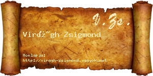 Virágh Zsigmond névjegykártya
